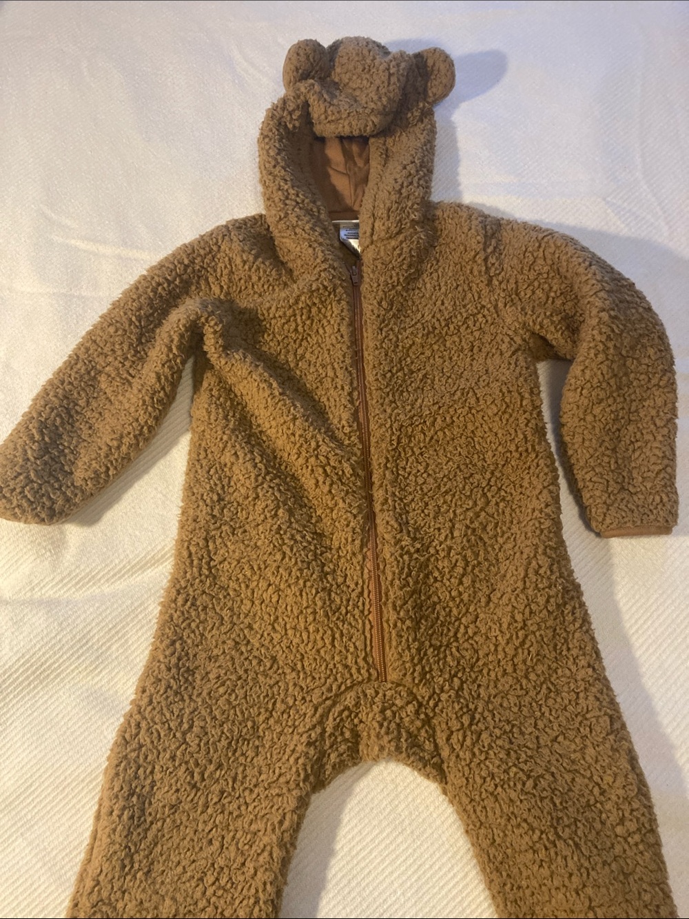 Pottery Barn Kids Brown Teddy Sherpa Hooded One-Piece